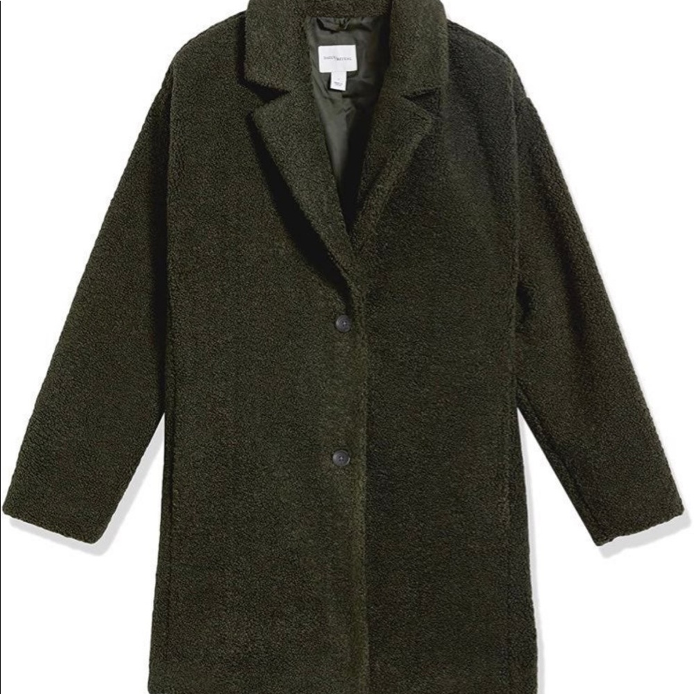 Daily Ritual - Olive Green Teddy Coat Size M
